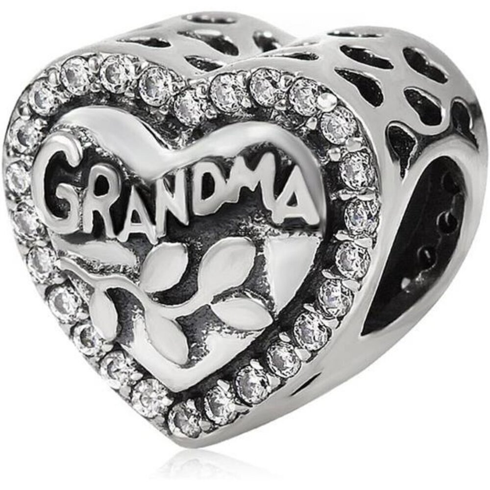 925 sterling silver love grandma heart charm bead fits Pandora bracelet